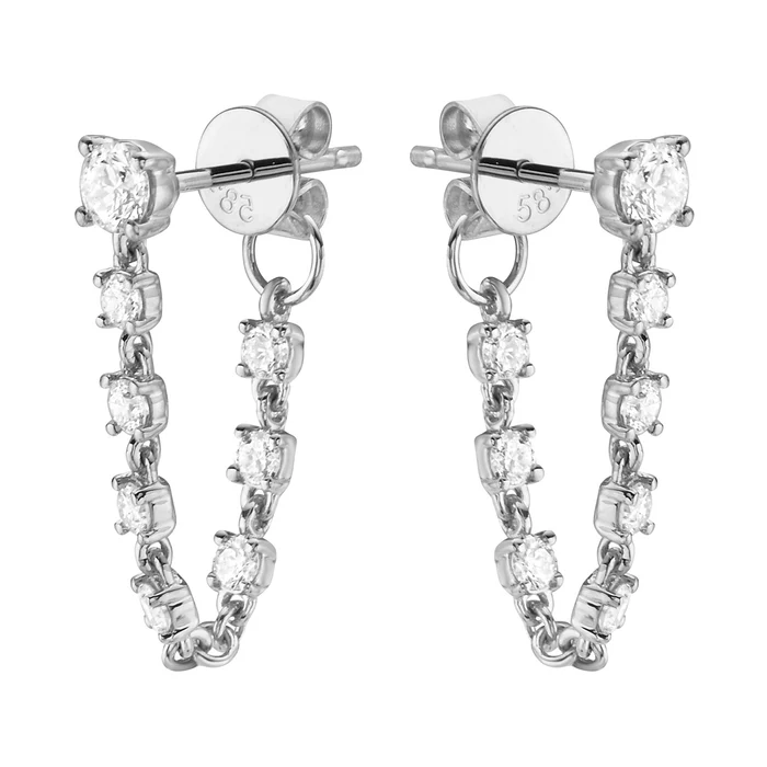 Earrings 14KW/1.5G 2RD-0.23CT 14RD-0.41CT