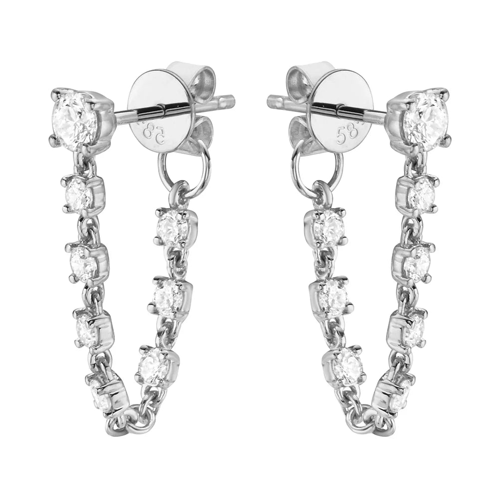 EARRINGS 14KW/DIAMOND
