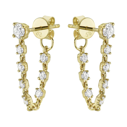 Earrings 14KY/1.5G 2RD-0.23CT 14RD-0.41CT