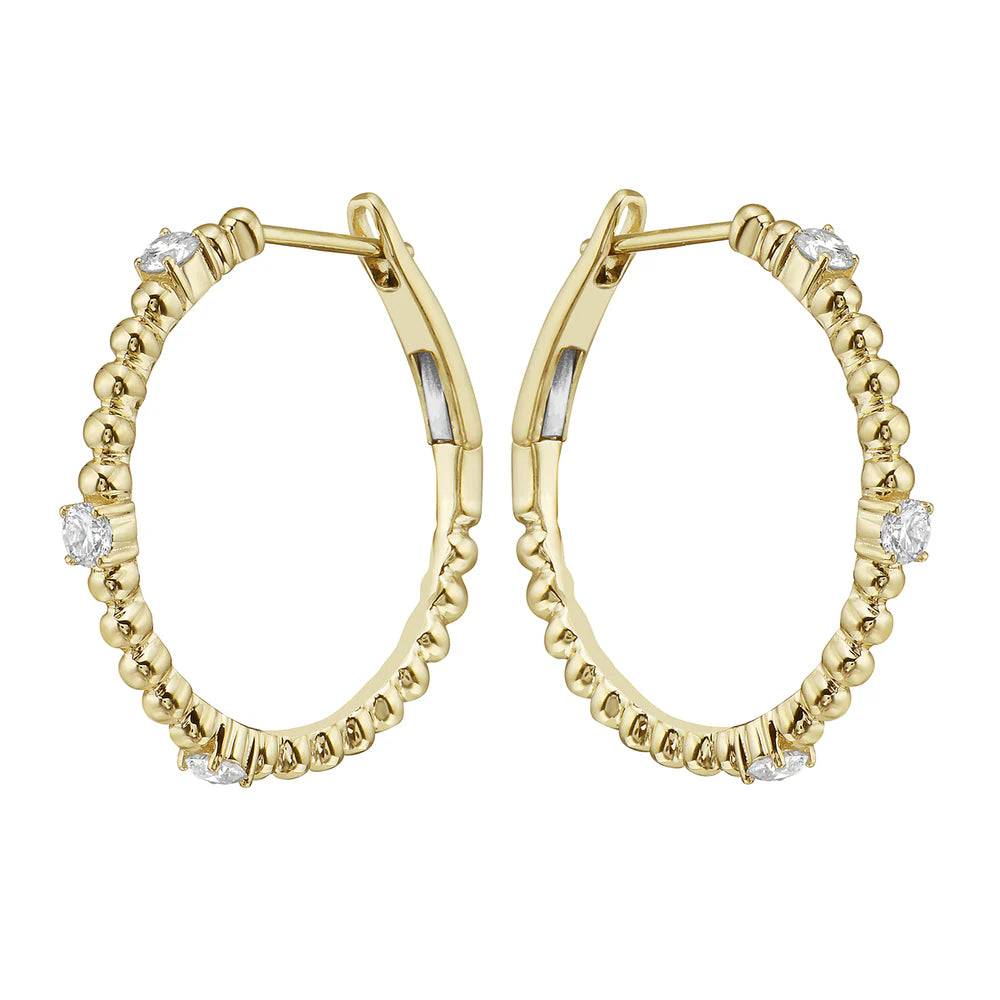 EARRINGS 14KW/DIAMOND/GOLD
