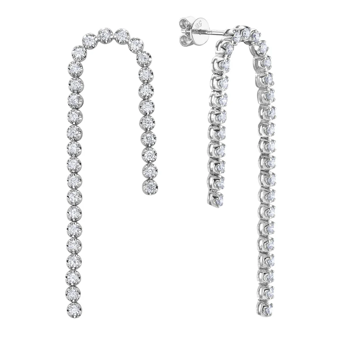 Earrings 14KW/4.6G 60RD-1.1CT