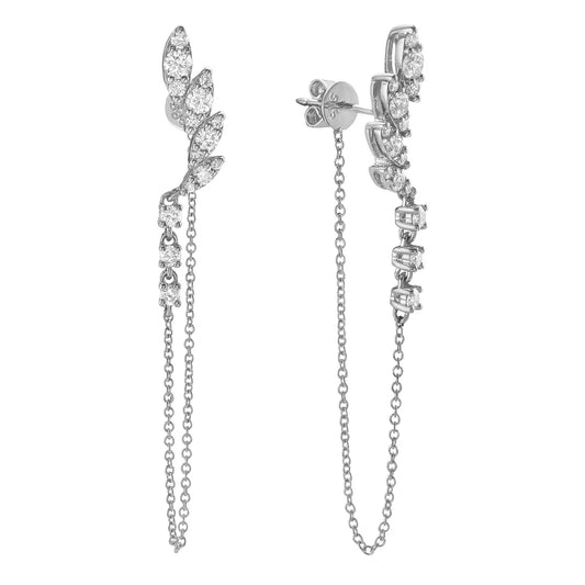 EARRINGS 14KW/DIAMOND