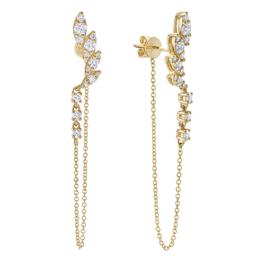 EARRINGS 14KY/DIAMOND/GOLD