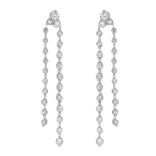 EARRINGS 14KW/DIAMOND