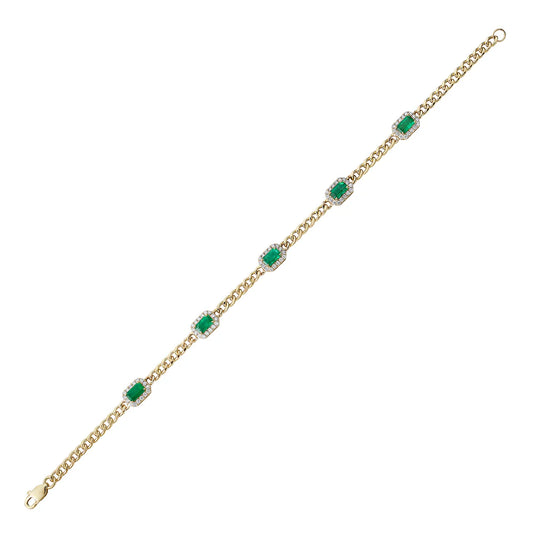 BRACLET 14KY/GOLD/EMERALD