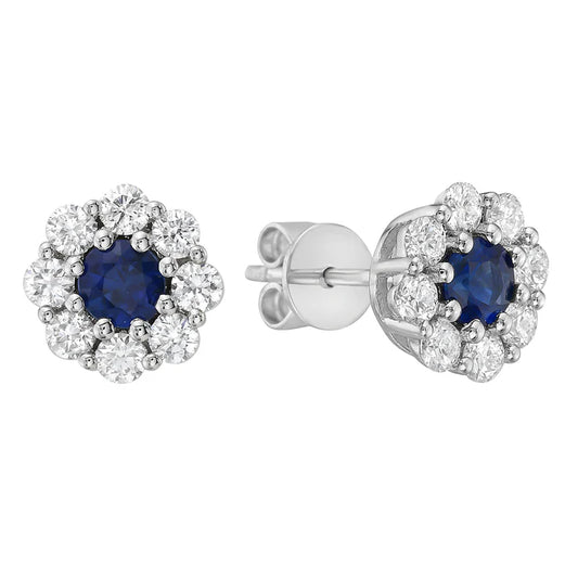 Earrings 14KW/1.5G 2SAPP-0.43CT 16RD-0.60CT