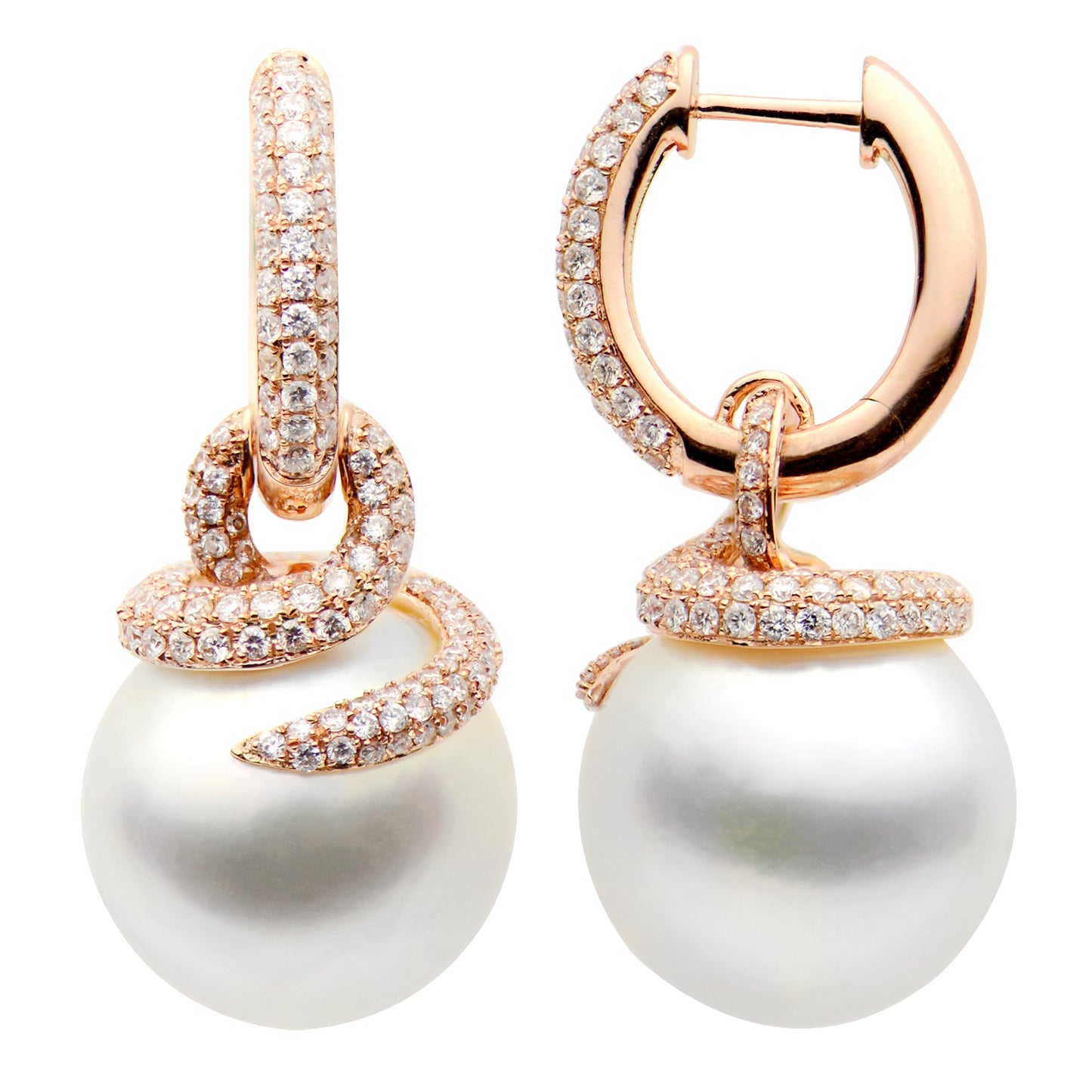 EARRINGS 18KT / DIAMOND / WHITE SOUTH SEA PEARL