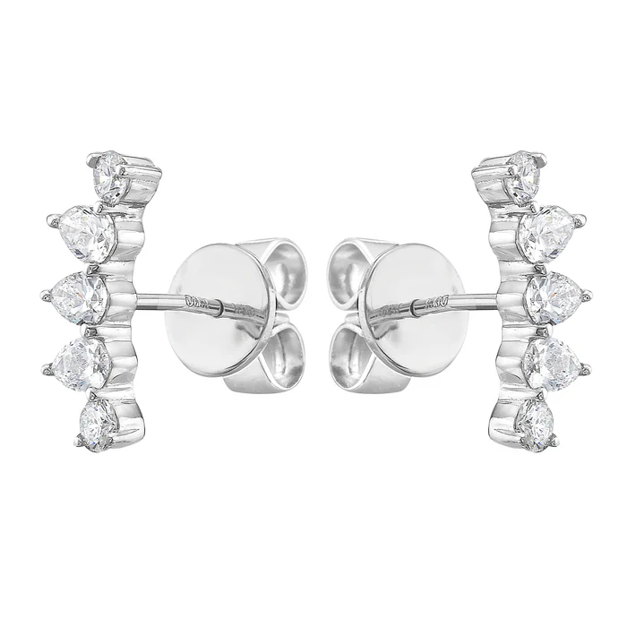 Earrings 18KW/1.9G 6PEAR-0.56CT 4RD-0.19CT