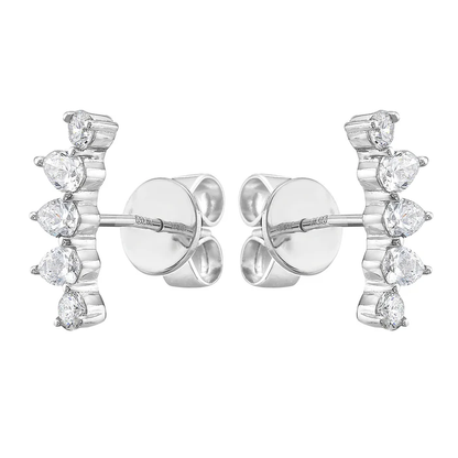 Earrings 18KW/1.9G 6PEAR-0.56CT 4RD-0.19CT