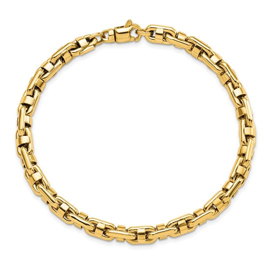 14K Yellow Polished Fancy Link Men's Bracelet