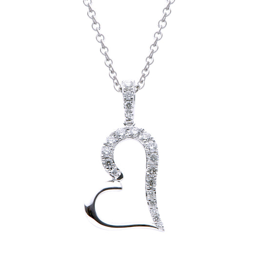 18KW DIAMOND HEART PENDANT