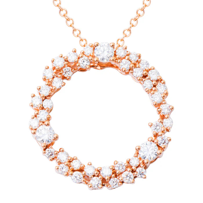 Pendant 18KR/3.0G 3RD-0.27CT 38RD-0.64CT W/CHAIN