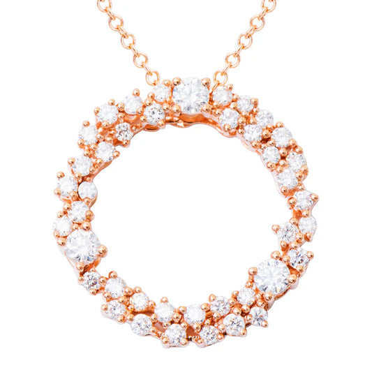 Pendant 18KR/3.0G 3RD-0.27CT 38RD-0.64CT W/CHAIN
