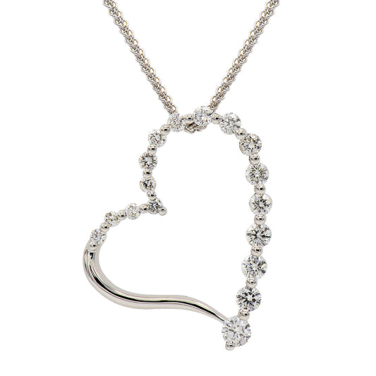 18KW DIAMOND HEART PENDANT