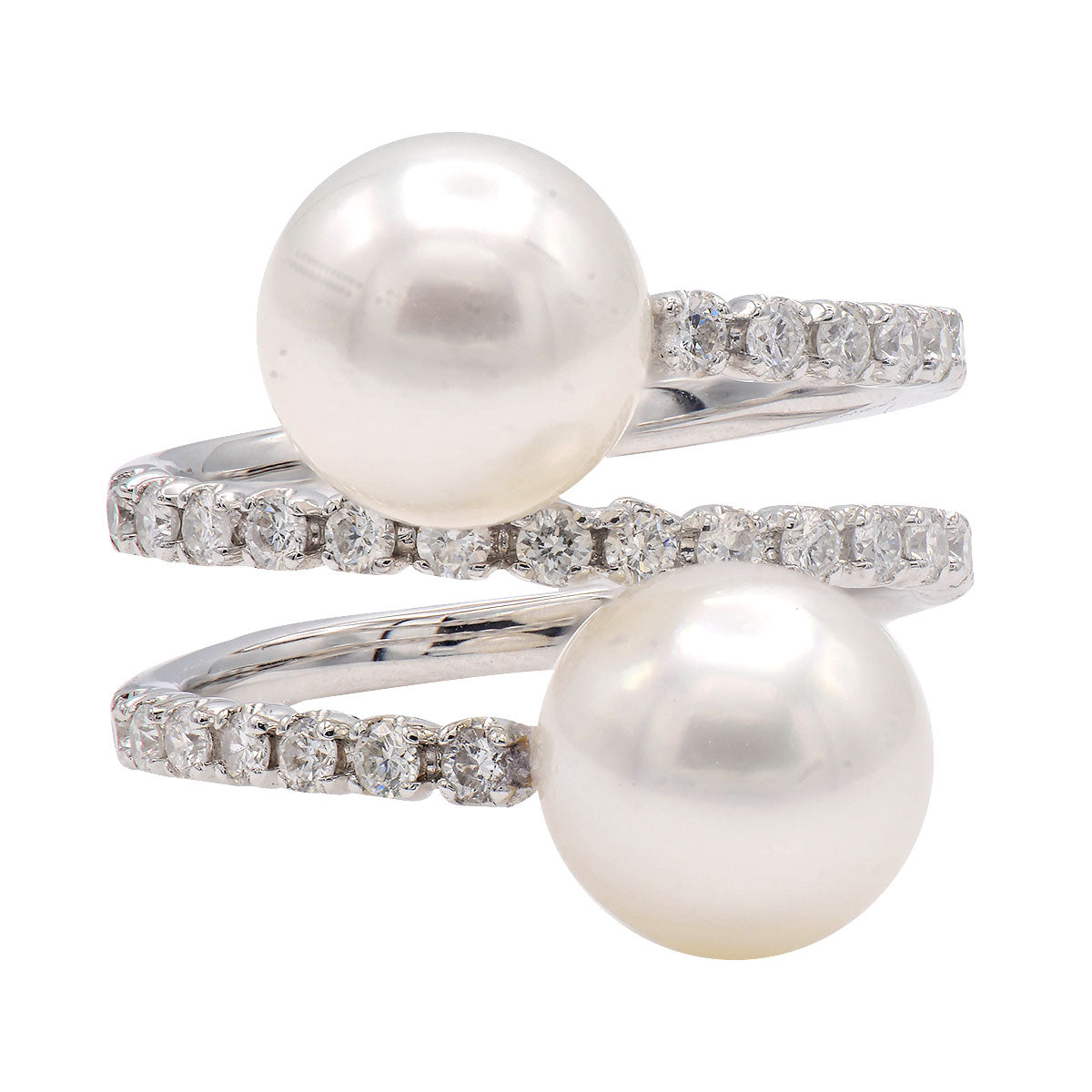 18KW WHITE SOUTH SEA PEARL RING, 9-10MM