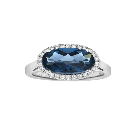 Ring 14KW/2.8G 1LBT-2.52CT 26RD-0.20CT London blue Topaz